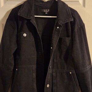 IMOS Black Denim Utility Chore Jacket - Size Medium